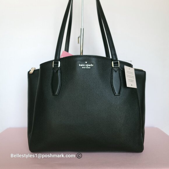 KATE SPADE Handbags - KATE SPADE Monet Triple Compartment Pebbled Leather Large Tote - Black color 🎈